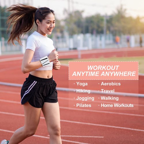 PATIKIL Adjustable Wrist Weights for Women, 2Lbs Workout Ankle Weights Arm Weights for Men Women Training Yoga Jogging Walking Aerobics, White (1Lb Each)