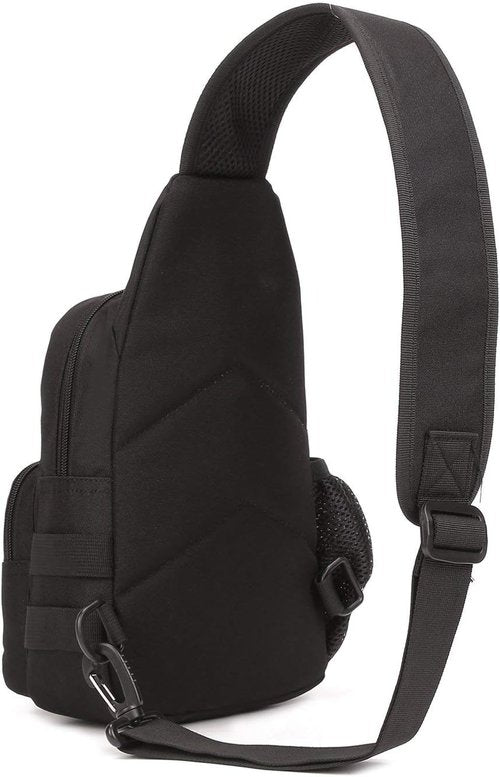 Huntvp Small Tactical Sling Chest Pack Bag Molle Daypack Backpack Military Crossbody，Type1- Black
