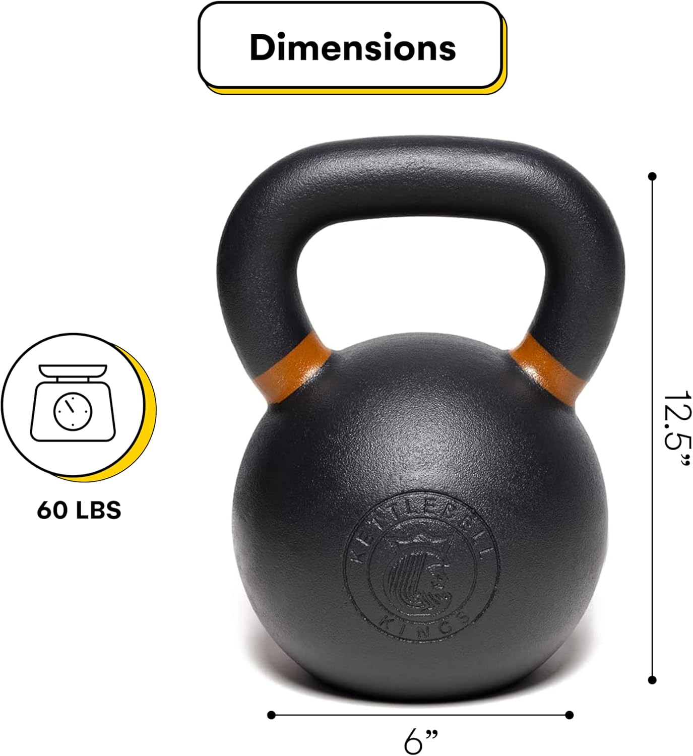 Powder Coated Kettlebell Weights 5-90 LB | Durable Gym Equipment for Strength Training