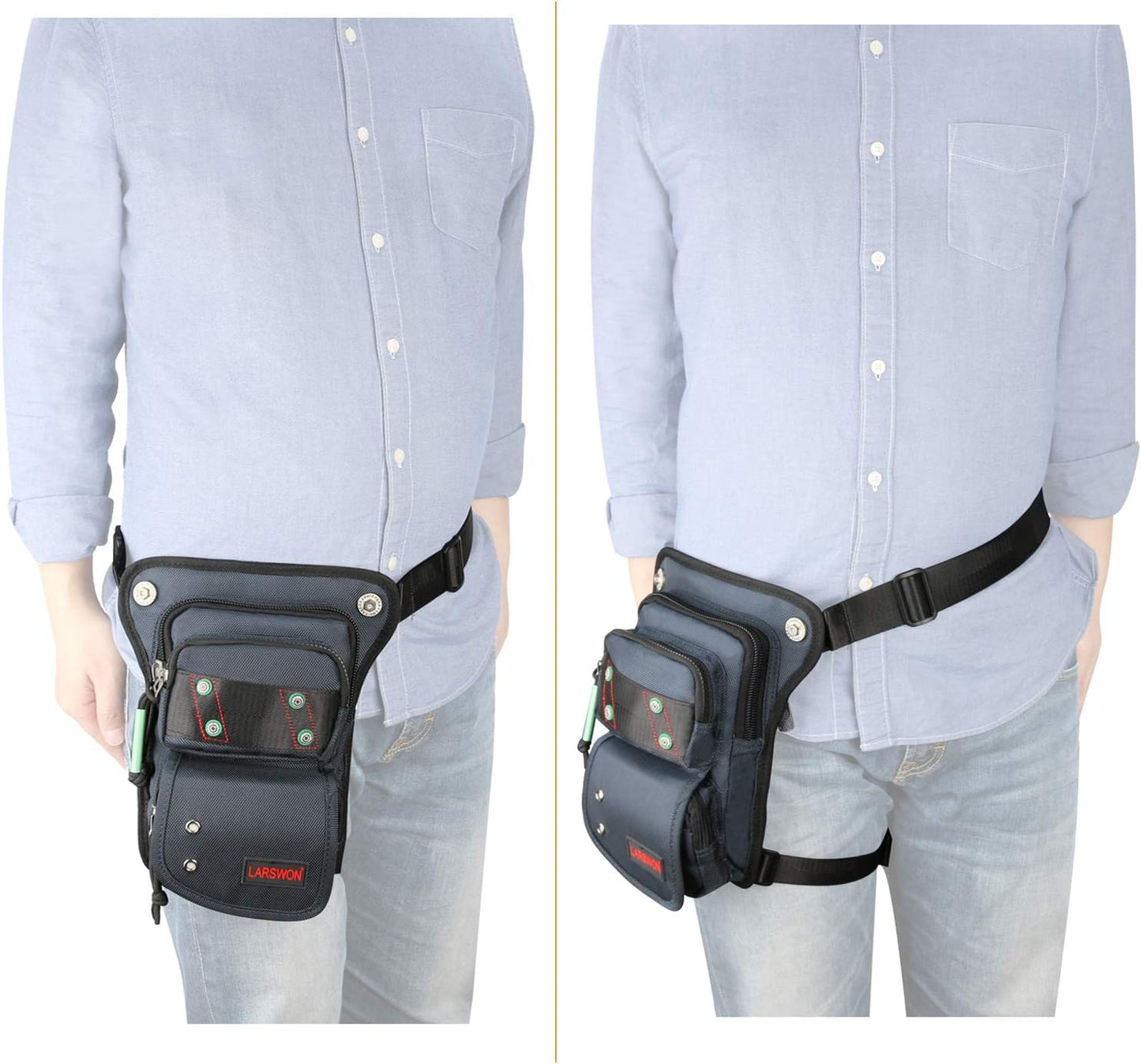 Thigh Pack, Larswon Leg Bag Thigh Pouch Bag Tactical Waist Bag Motorcycle Bag Waterproof