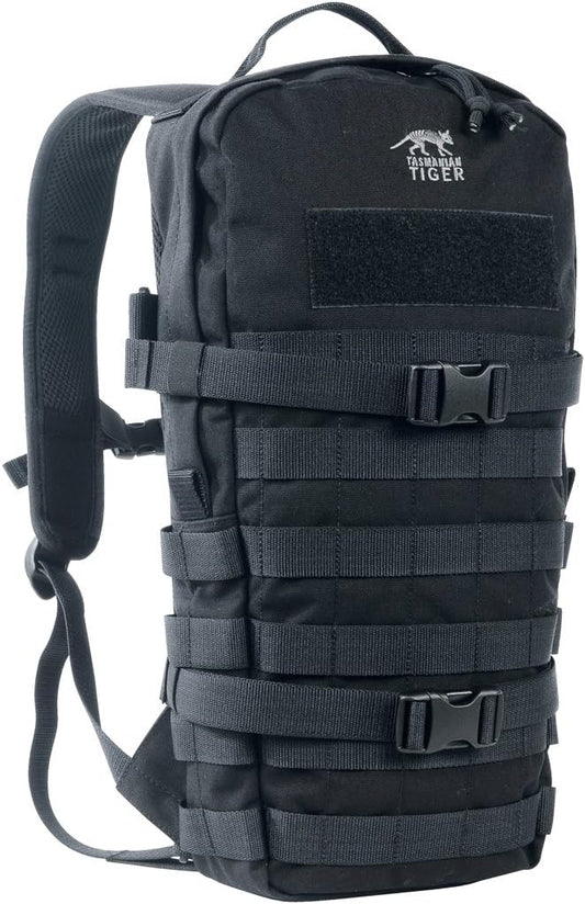 Tasmanian Tiger Essential Pack MKII Tactical Backpack - Molle System Equipped - Adjustable Sizing with 9-Liter Capacity, Black