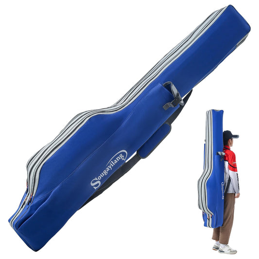 Sougayilang Fishing Rod Bag - 3 Layer Organizer Case for Travel - 170cm/69in