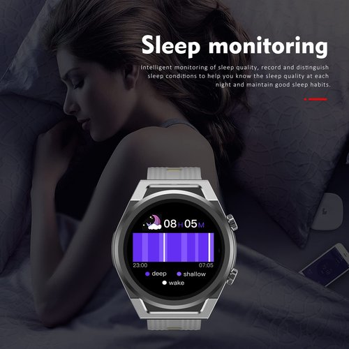 W@nyou 1.6 Inch Large Screen Smartwatch, 60 Days Extra Long Standby Large Men Smartwatch (Receive/Dial Calls), Android iOS Fitness Tracker with Heart Rate Sleep Monitor Sport Waterproof (Red)