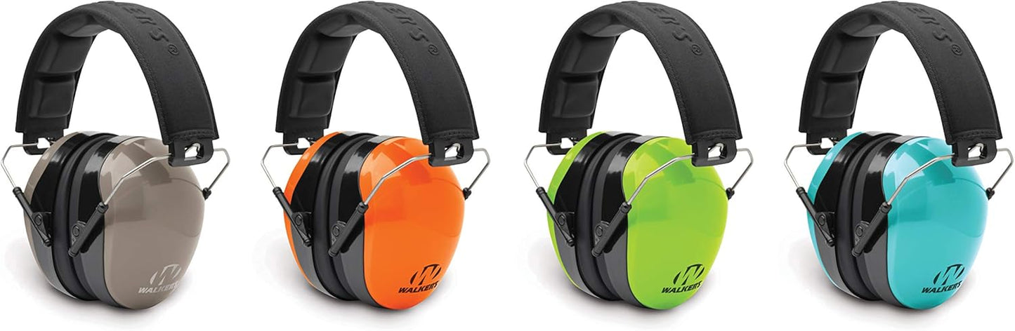 Walker's Dual Colored Passive Muff - Compact Folding Lightweight 26dB NRR Hunting Gun Range Shooting Hearing Protection Muff