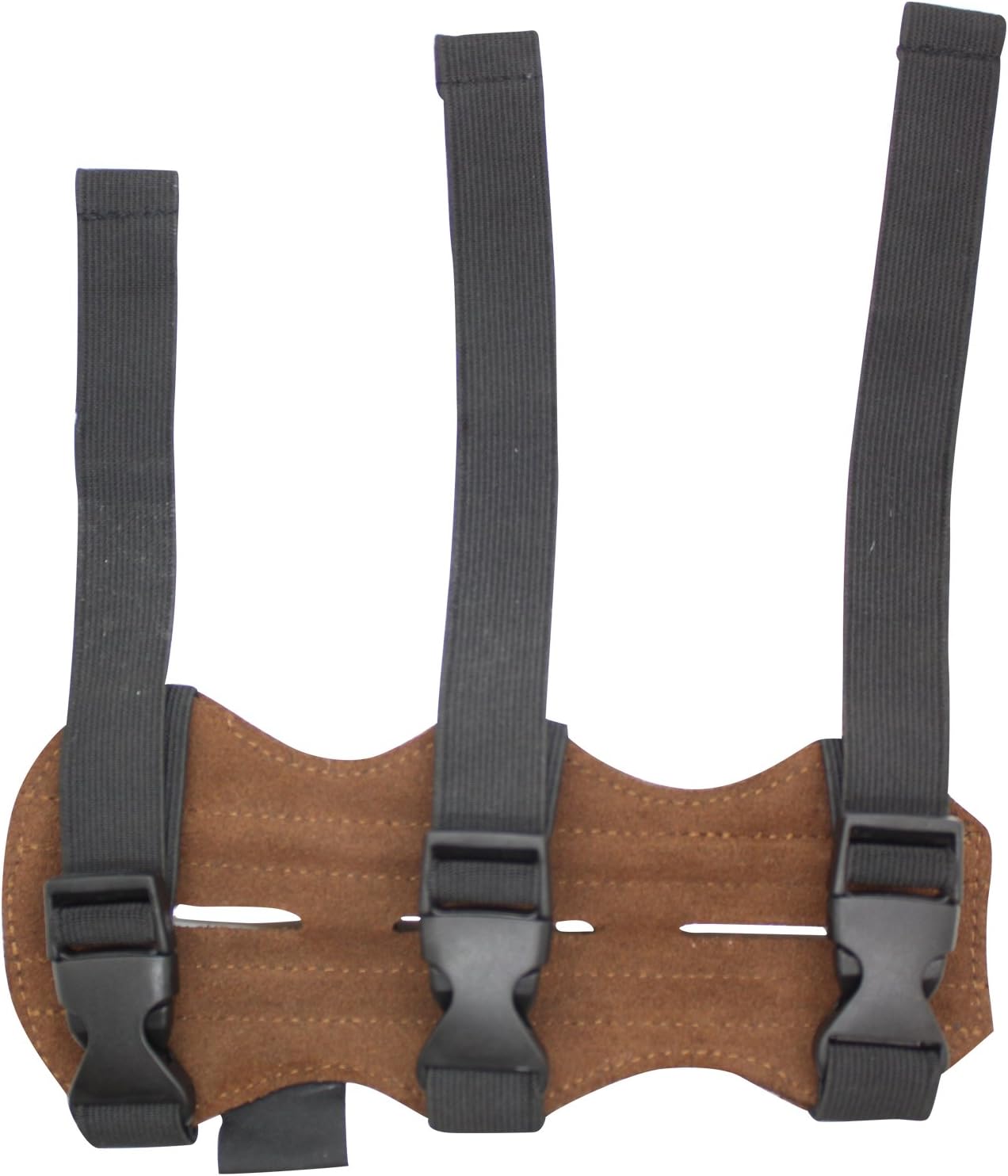SAS 7.5" Leather Suede Arm Guard One Size Archery Bow Range with 3-Strap Buckles