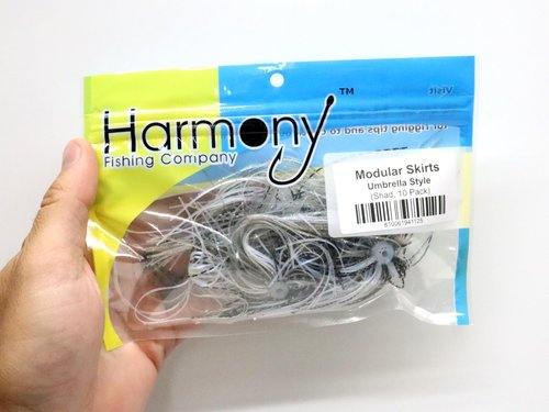 Harmony Fishing – Quick Change Modular Umbrella Skirts for Fishing Jigs, Spinnerbaits, Buzzbaits, Lures, Baits (10 Pack) (White/Chartreuse)