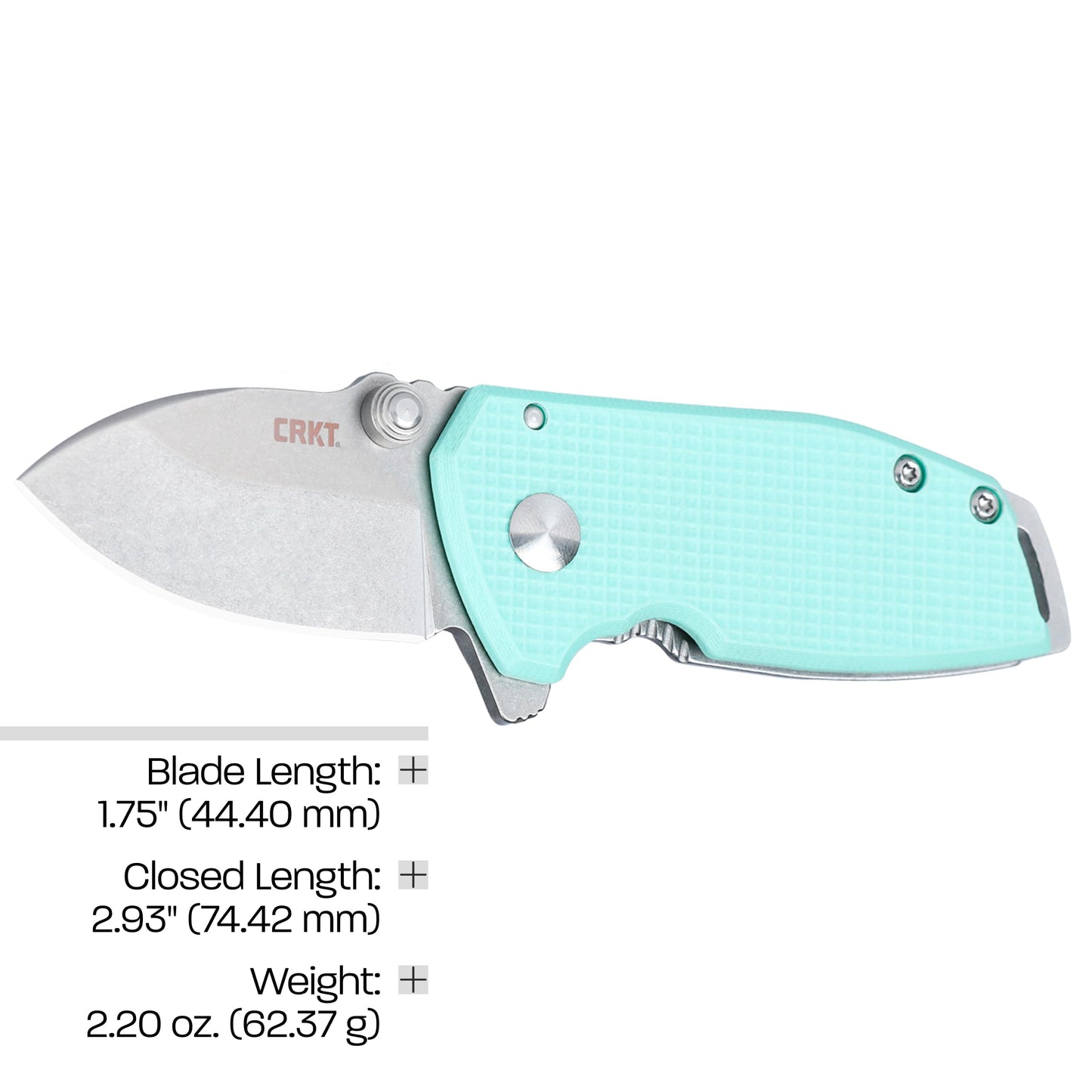 CRKT Squid Compact Everyday Carry Assisted Folding Knife with Frame Lock: D2 Plain Edge Blade, G10 Handle, Pocket Clip, 2485B