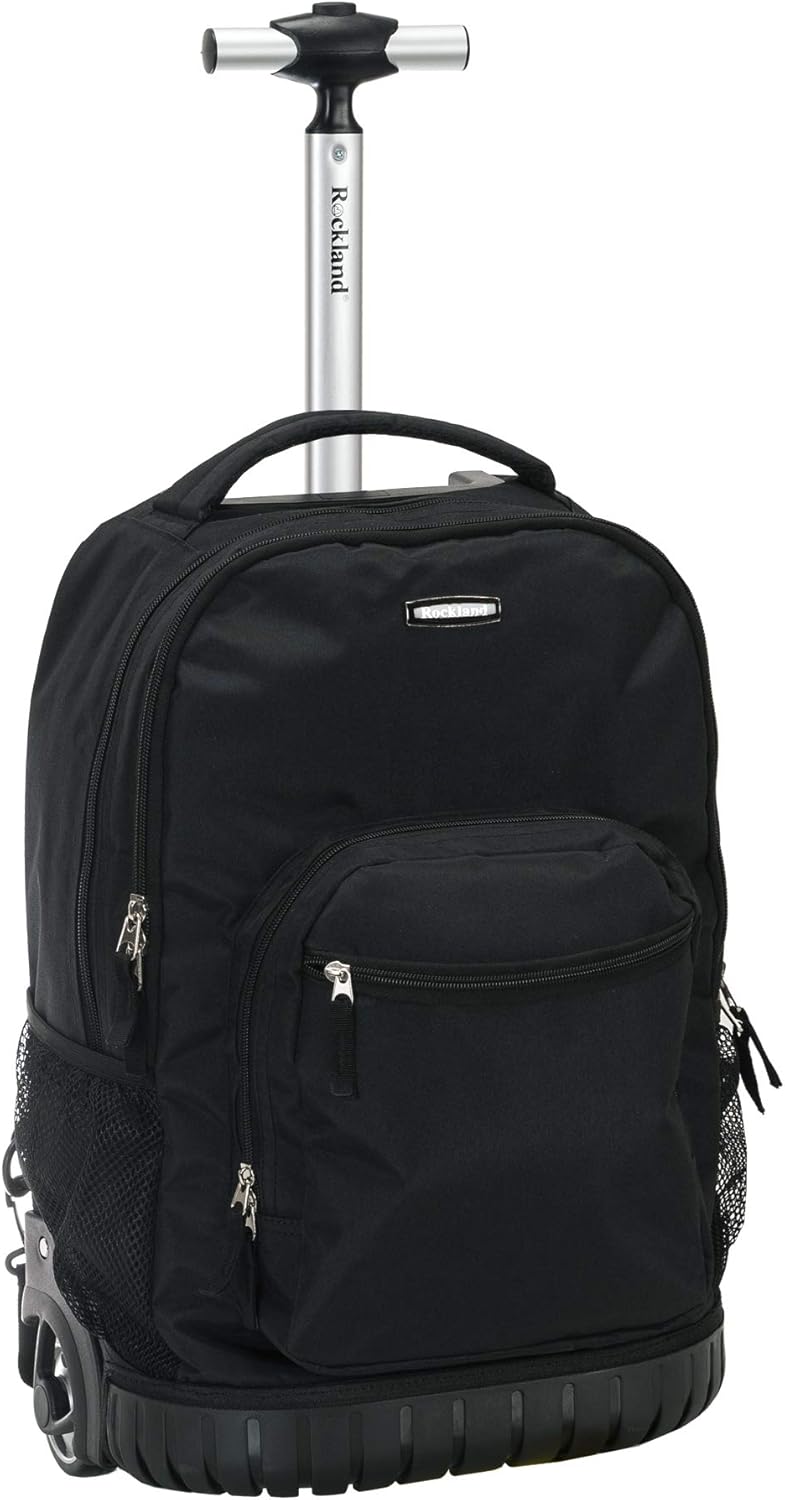 Rockland Single Handle Rolling Backpack, PURPLEPEARL, One Size