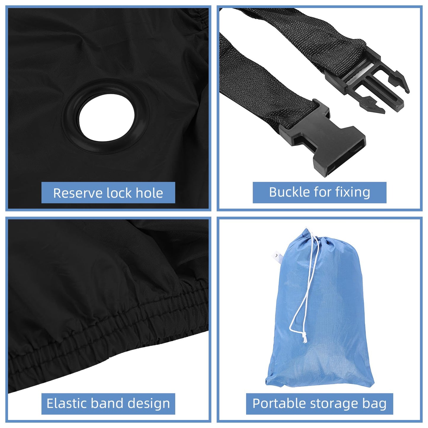 AkiiGer Adult Tricycle Cover Waterproof Outdoor, Bike Covers for 2 Bicycles, Sun Dust Wind Proof Bicycle Cover with Lock Hole, 90.6"L, Ripstop Material, Easy to Carry-Black