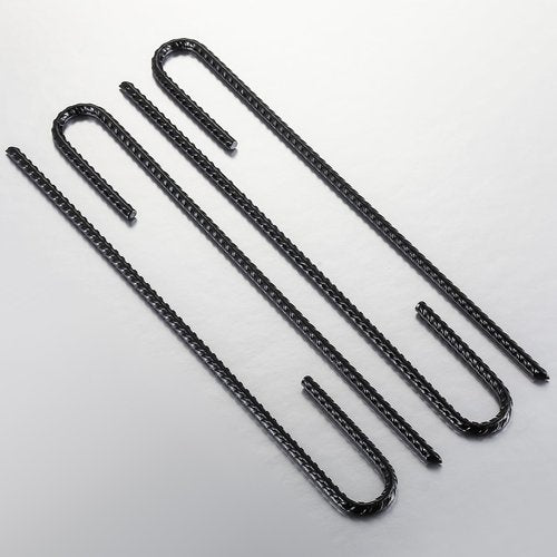 Wensilon Rebar Stakes U/J Hook Extra Heavy Duty,(10pcs) 12 inch x 1/4 inch Rust Proof Coated Steel Ground Stakes Ground Anchors, Garden Stake Metal Stakes Tent Stakes Trampoline Anchors (J-Hook)