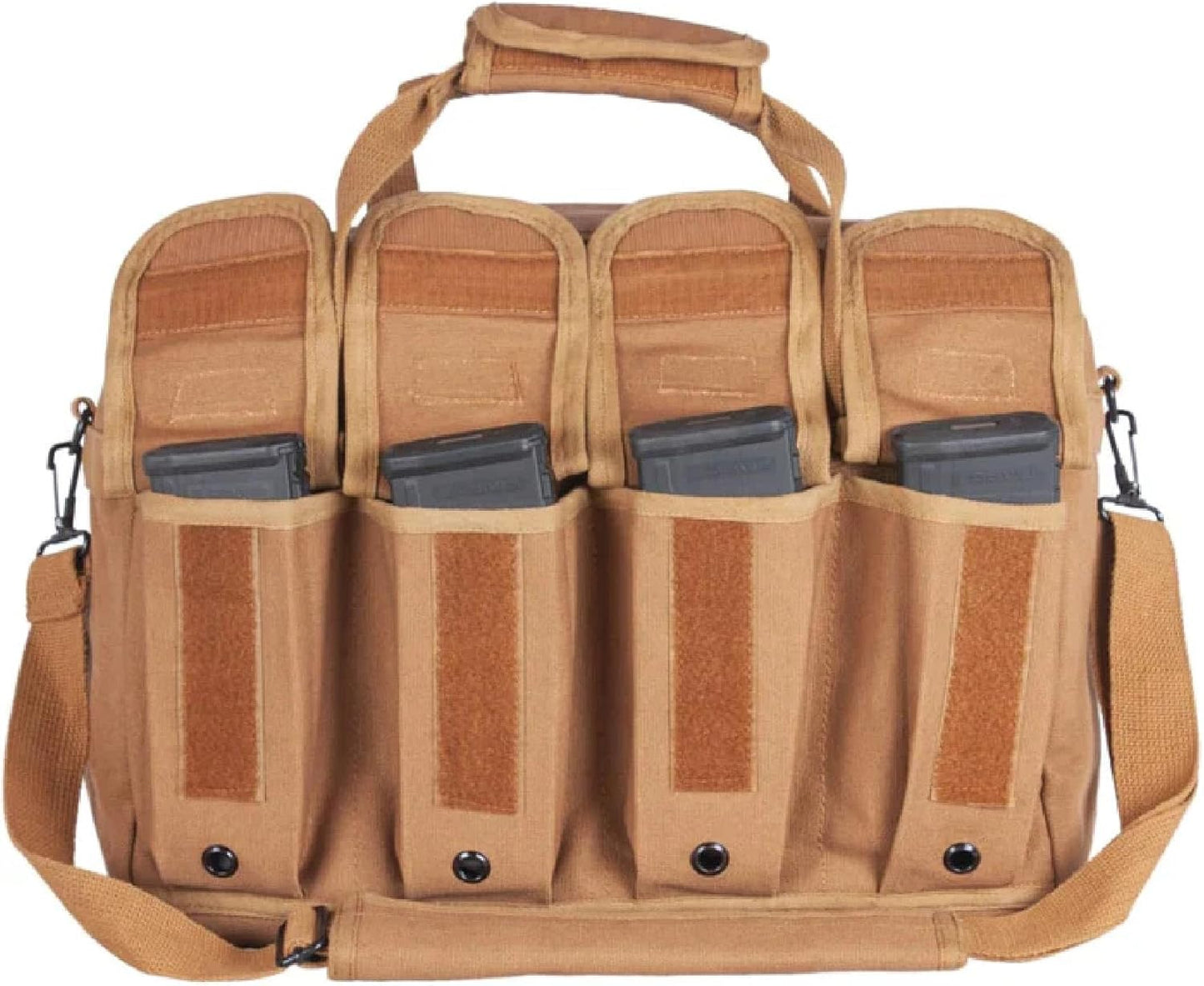 Fox Outdoor Products Mega Mag/Shooter's Bag – Heavyweight Canvas Range Gear Bag with Mag Pockets, Canyon-Style Opening & Shoulder Strap, 15.5"x12"x7.5"