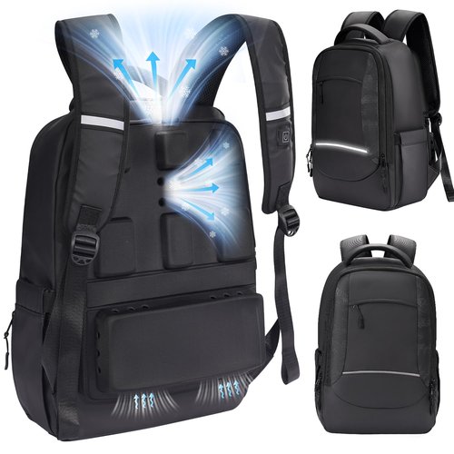 Cooling Backpack Ventilation Frame with Fans - Sweat Proof Airflow Backpack Breathable Lightweight Daypack for Hiking Outdoor