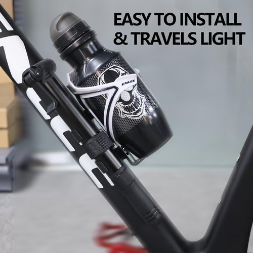 ENLEE Mini Bike Pump & Ratchet Handle, Protable Presta & Schrader Bicycle Pump, Compact Bike Pump for Road, Mountain and BMX Bikes with Ball Pump Needles, High Pressure 80 PSI-(Black)