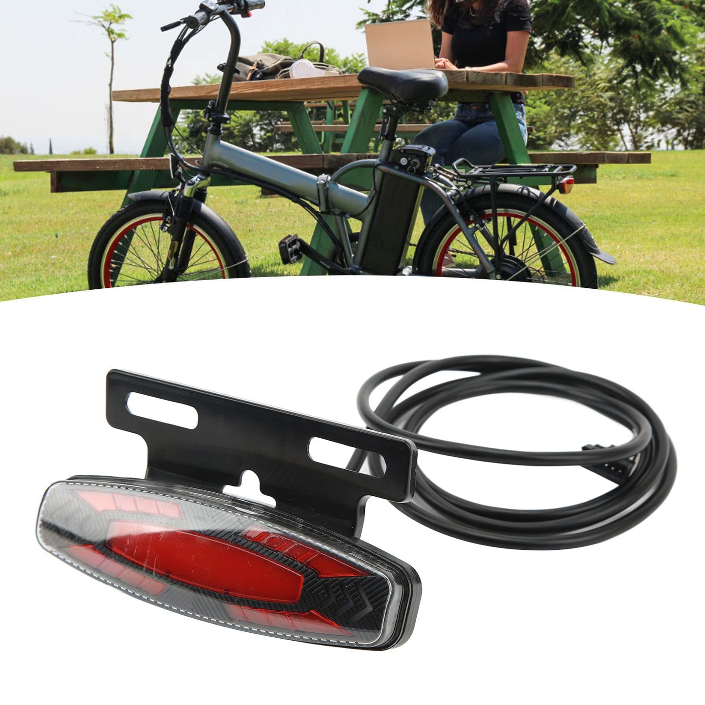 Jauarta Electric Lighting Rear Tail Light High Brightness Brake Warning Turning LED Light for Night Riding