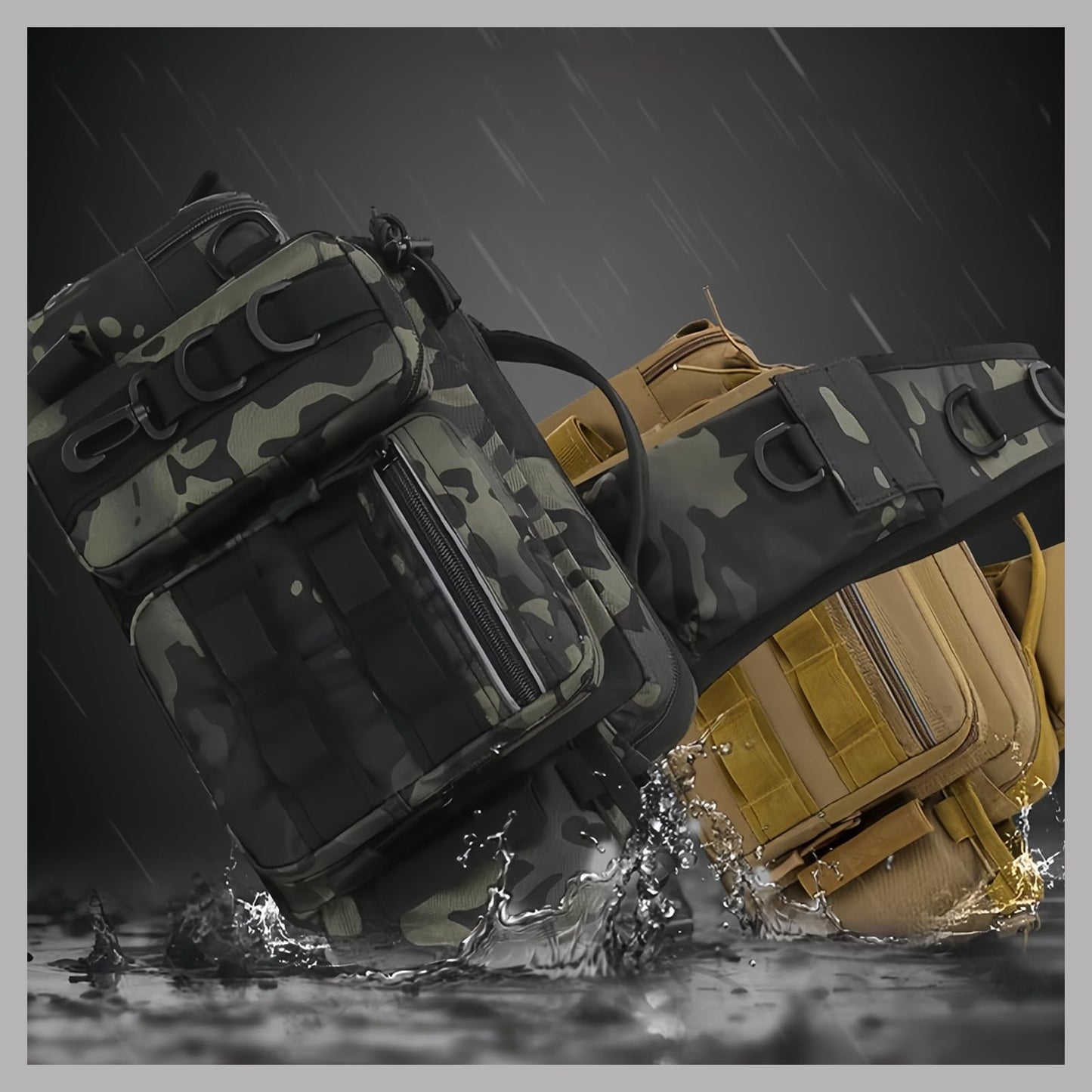 Fishing Tackle Backpack Fishing Fanny Pack Crossbody Bag Fishing Tackle Box Organizer with Rod & Gear Holder, Ideal for Fishing, Camping, Hiking and More!-YIANTU