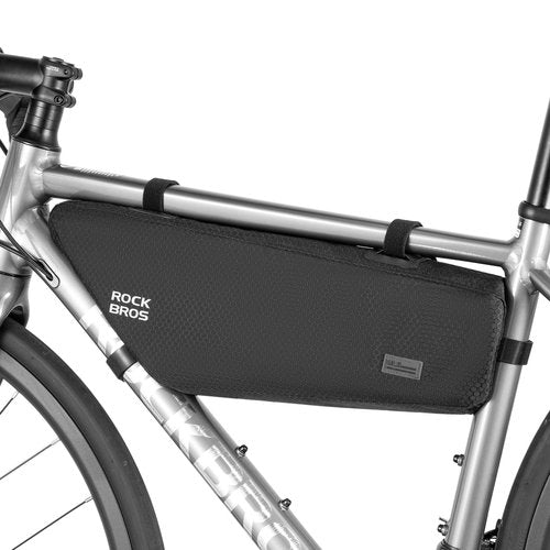 ROCKBROS Bike Frame Bag 2.9L Large Capacity Bike Storage Bag Waterproof Under Top Tube Bike Bag，Narrow Edge Bike Pouch for Mountain & Road Bike