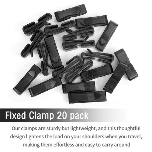 Tlswshsy 20 Pack Snowshoe Strap Clips - 1.51 inch Ski Boot Wraps Buckle - Multipurpose Snowshoes Replacement Clips for Women Men Youth Kids Snowshoe Bindings