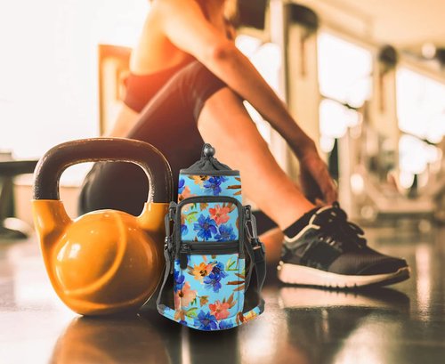 XMBFZ 25oz/40oz Water Bottle Carrier Holder Bag, Adjustable Shoulder & Hand Strap and Pocket,Sports Water Bottle Accessories for Walking Camping Travel Work