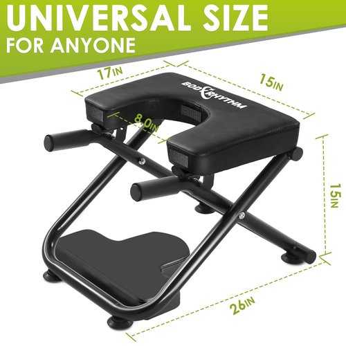 BODYRHYTHM Yoga Headstand Bench, Yoga Inversion Chair, Headstand Trainer for Relieve Stress, Improve Sleep & Digestion and Strength Training, Ideal for Home Workout, Fitness and Gym (Black)