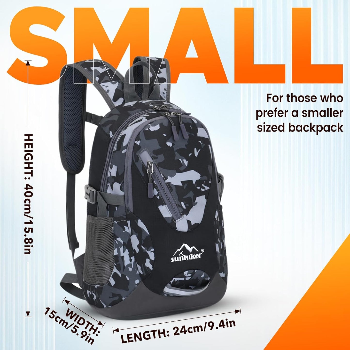 sunhiker Cycling Hiking Backpack Water Resistant Travel Backpack Lightweight SMALL Daypack M0714