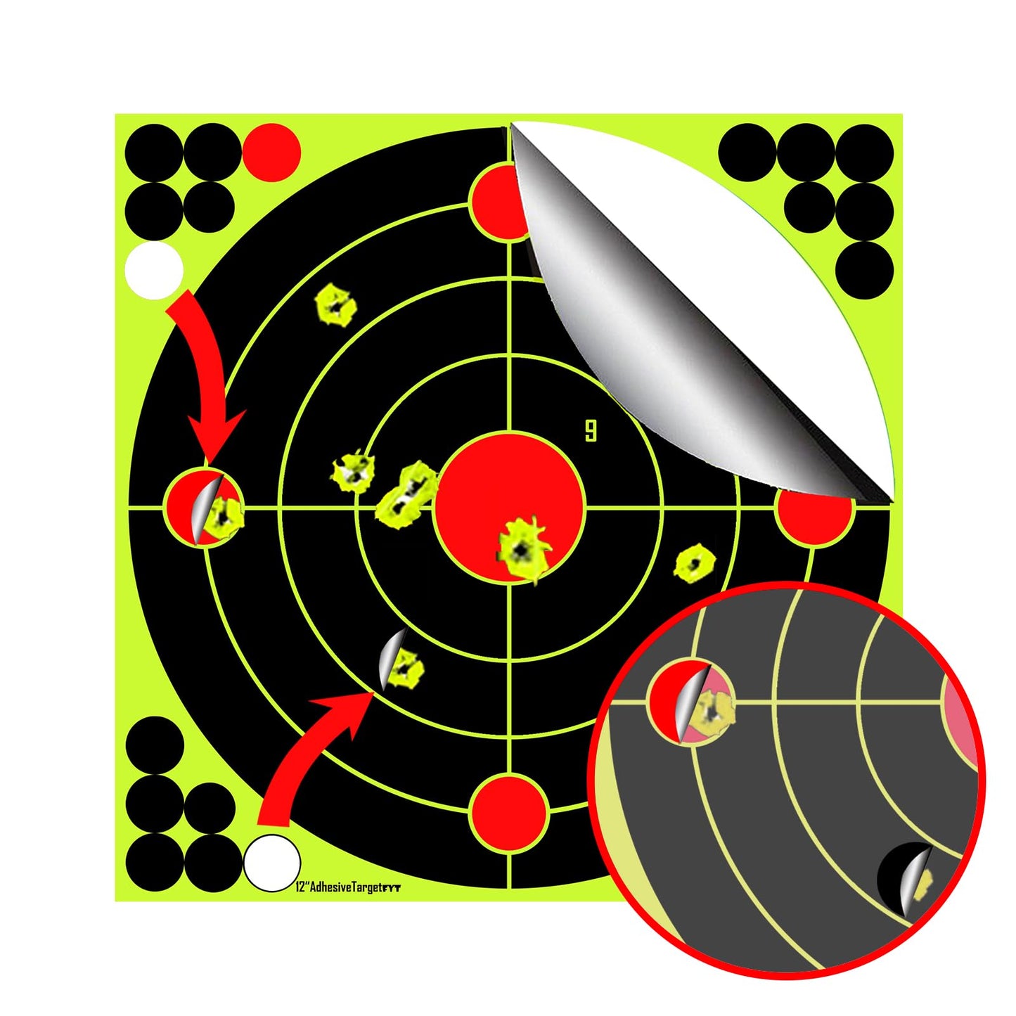 Atflbox 12 inch Bullet Trap Box Target and 25pcs 12''x12'' Splatter Paper Shooting Targets
