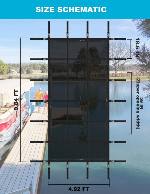 Boat Lift Canopy Storage Net: Creates Storage Area Under Your Boat Lift Canopy 118"x59"