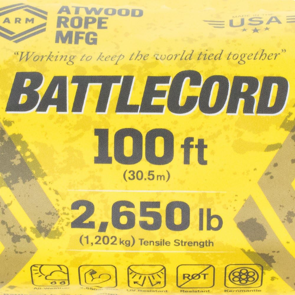 5.6mm BattleCord – Ultra Strong & Tough Rope – 2650lb Tensile Strength – USA Made