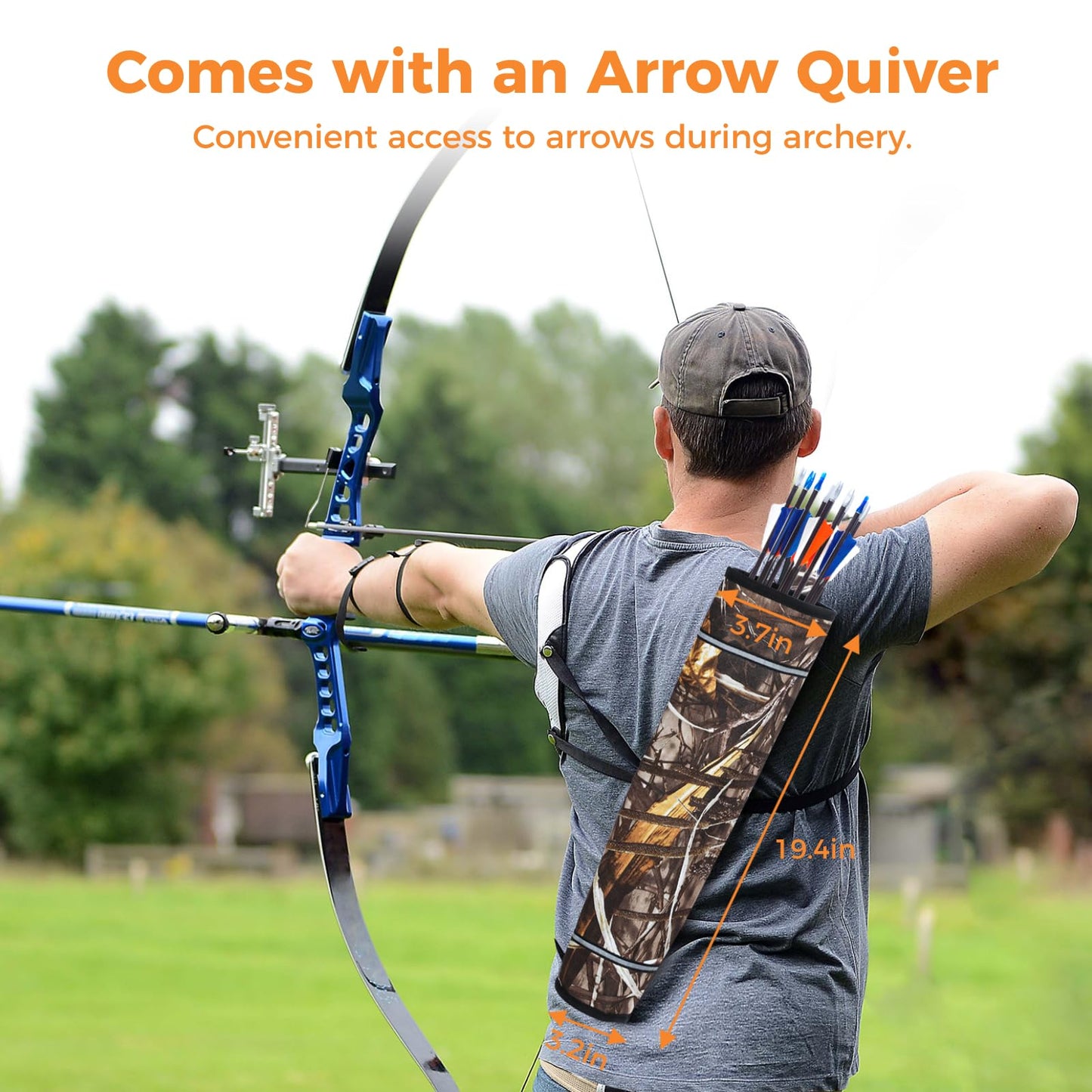 Compound Bow Case & Arrow Quiver, Multi-Pocket Bow Carry Bag for Archery Accessories, Protective Bow Carrying Case with Cushion Layer, Portable with Adjustable Shoulder Strap Back Straps Handles
