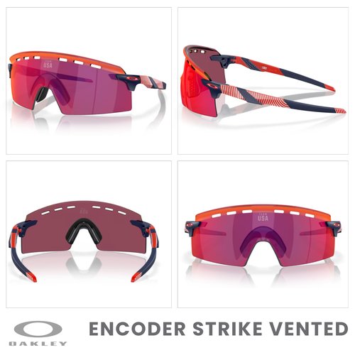 Oakley Encoder Strike Vented OO9235 923513 39MM Matte Navy/Prizm Road Shield Sunglasses for Men + BUNDLE Accessory Leash +BUNDLE ACCESSORY EYEWEAR Kit