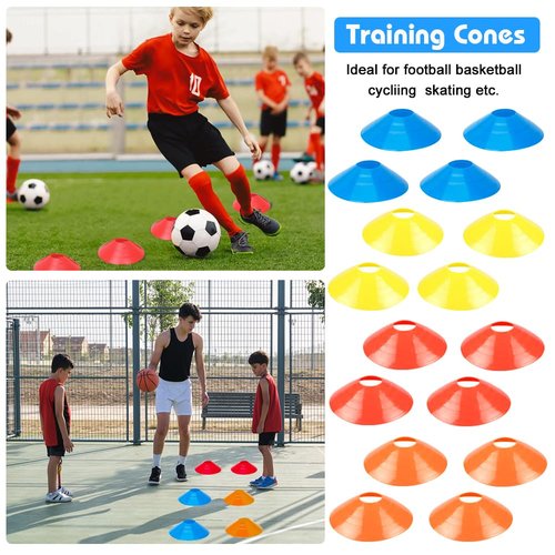 YGORTECH Soccer Training Equipment Set - 20FT Agility Ladder, 16 Soccer Cones, Speed and Agility Training Equipment for Indoor/Outdoor Practice Blue Ladder