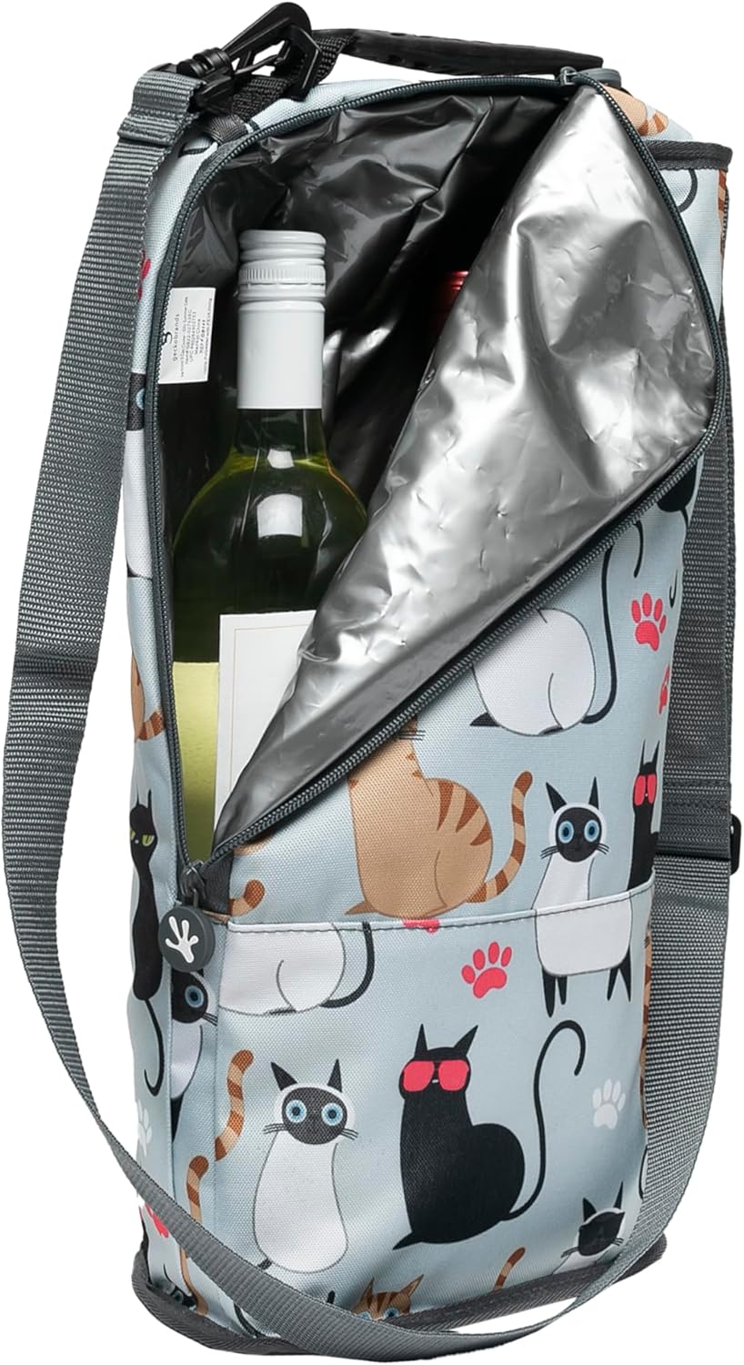 geckobrands Verticool Cooler - Insulated Portable Soft Cooler Bag with Adjustable Shoulder Strap, Holds 9 Cans or 2 Wine Bottles, Perfect for Beach, Picnics, and Outdoor Activities