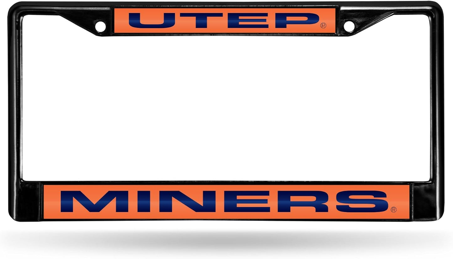 Rico Industries NCAA Black Laser Cut Chrome Frame 12" x 6" Black Laser Cut Chrome Frame - Car/Truck/SUV Automobile Accessory