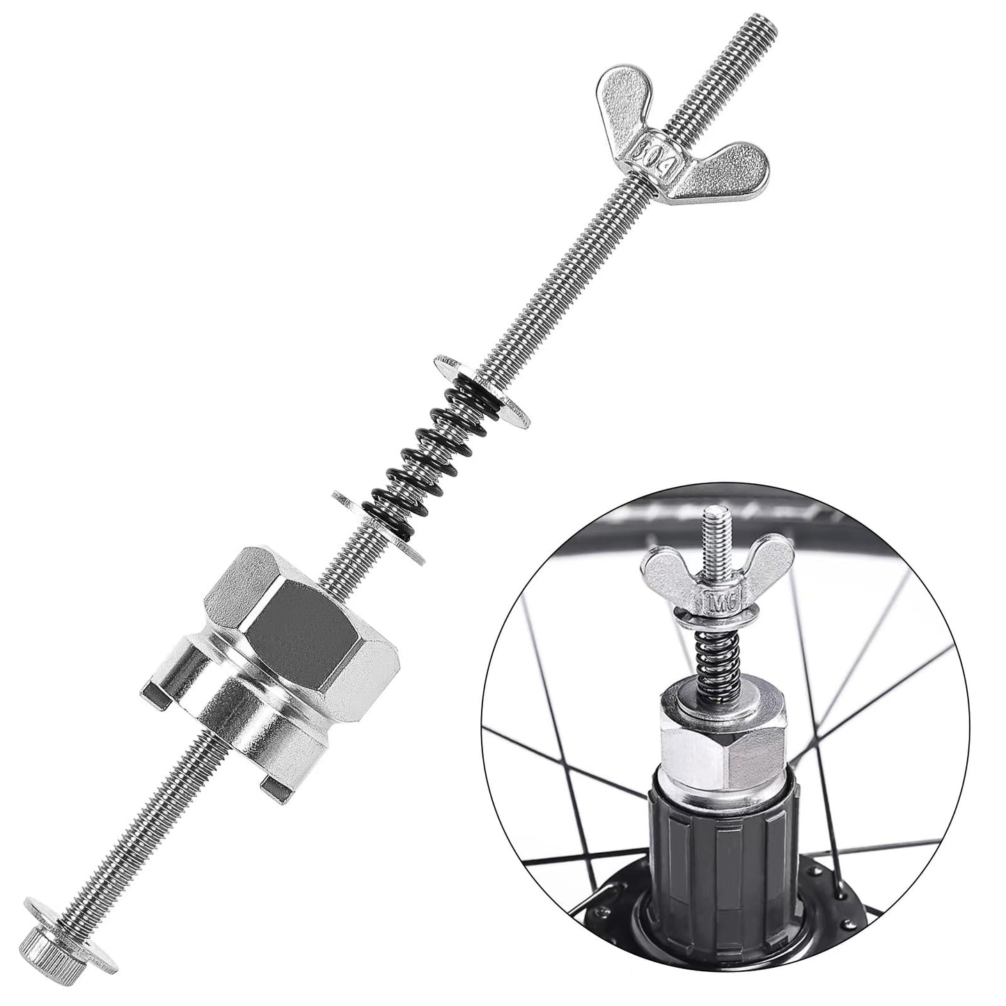 PACYTION Bike Freehub Remove Install Tool, Stainless Steel Bicycle Freehub Body Removal Tool, Bike Free Hub Quick Disassemble Tools for MTB Road Bikes Bike Repair Accessory