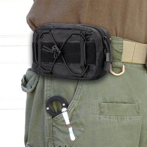 WUYUNTAI Tactical Pouches, Molle Admin Pouches Utility Cell Phone Flashlight Tool Pouch for Tactical Vest Chest Waist Pack Utility Tool Pouch Tactical Bag (Black)