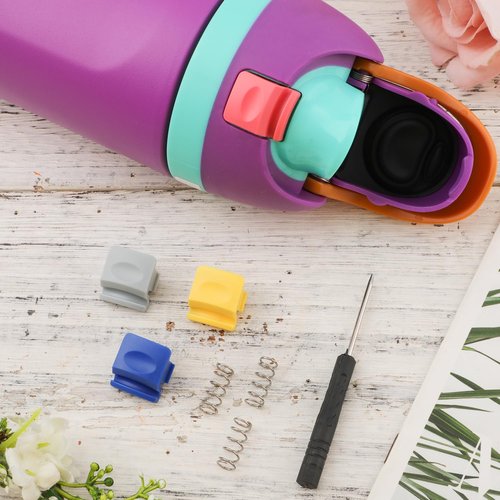 PEUTIER 4pcs Replacement Button Compatible with Owala FreeSip 24oz 32oz, Water Bottle Lid Mouth Push Switch Top Cap Seal Stopper Replacement Parts for Owala 16/19/24/32/40oz Accessories, 4 Colors