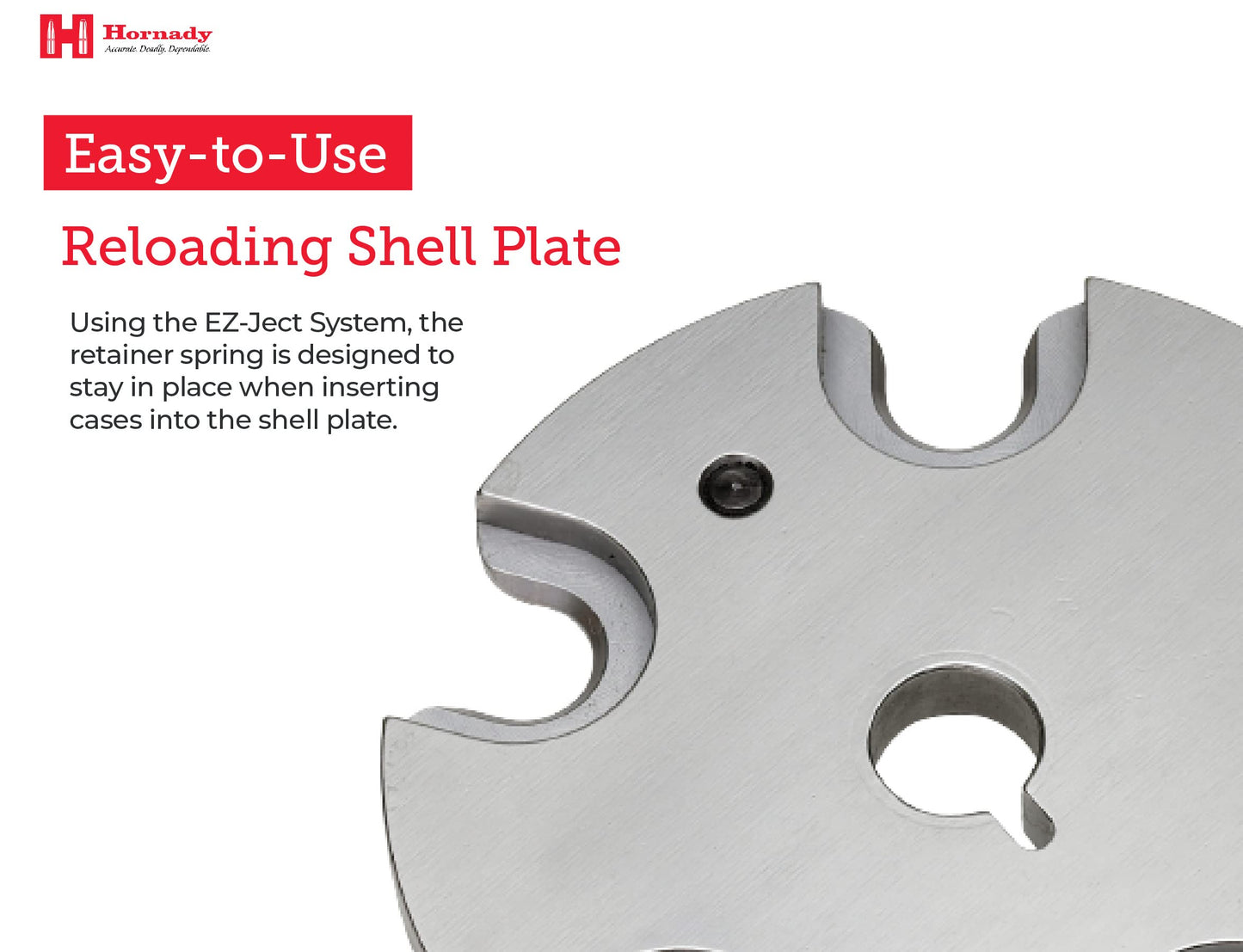 Hornady Lock N Load Shell Plate, #57, 392657 - for Reliable Caliber Changes on Your Lock-N-Load Press - Each Plate Works with Multiple Calibers - Easy Case Insertion