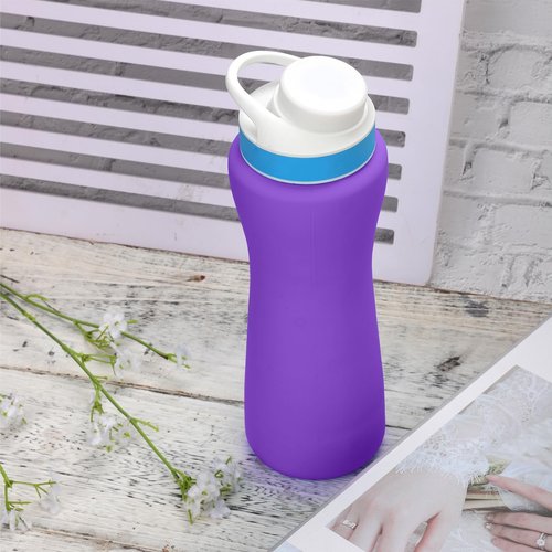 Sleeve for Cirkul Water Bottle 22OZ, Silicone Water Bottle Sleeve for Cirkul Plastic Water Bottle Insulated Protective Cover Water Bottle Holder Accessories Prevent Collision (Purple)