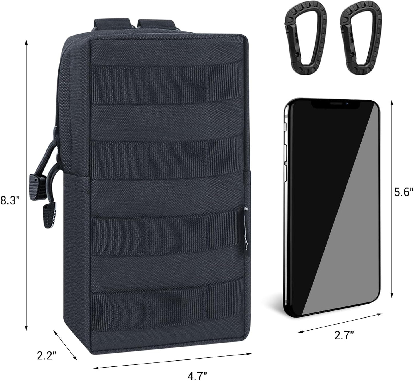 FUNANASUN 2 Pack Molle Pouches Tactical Pouch Small Molle Pouch Compact Water-Resistant EDC Pouch Molle Bag