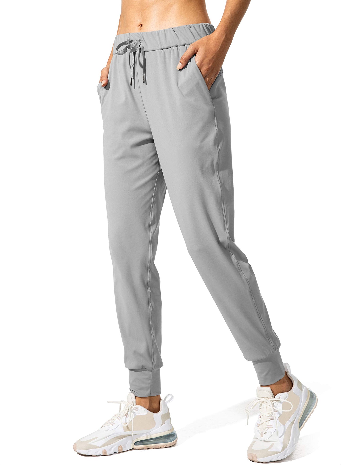 SANTINY Women's Joggers Pants Pockets Drawstring Running Sweatpants for Women Lounge Workout Jogging(Light Grey_XS)