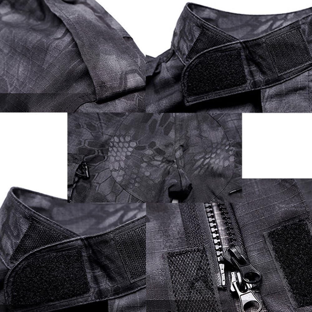Tactical Suit Men’s Camo Combat BDU Jacket Shirt & Trousers Uniform Camo Suit Belt CS Game Military Paintball Airsoft