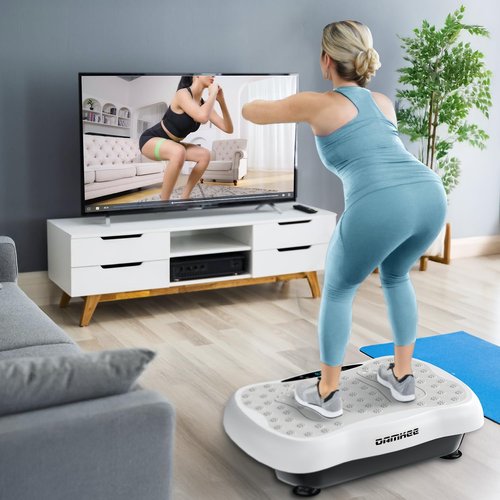 Vibration Plate Exercise Machine for Weight Loss, Power Vibrating Platform Full Body Workout, Home Gym Equipment with 120 Adjustable speeds, 330 Lbs, Shake Board for Lymphatic Drainage and Fitness