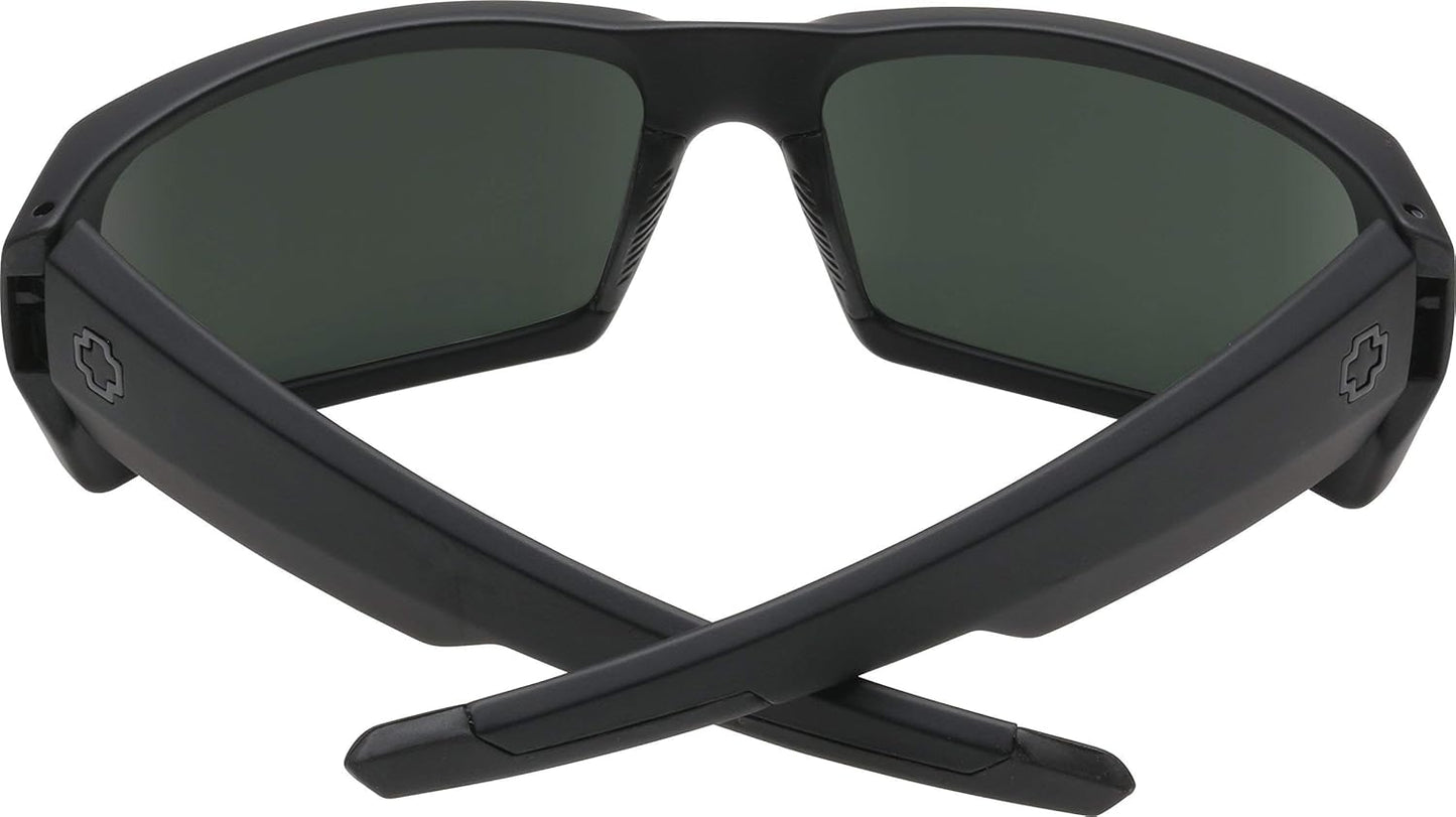 Spy Optic Women's Rectangular General Soft Matte Black Happy Gray Green, Multi, One Size + 62