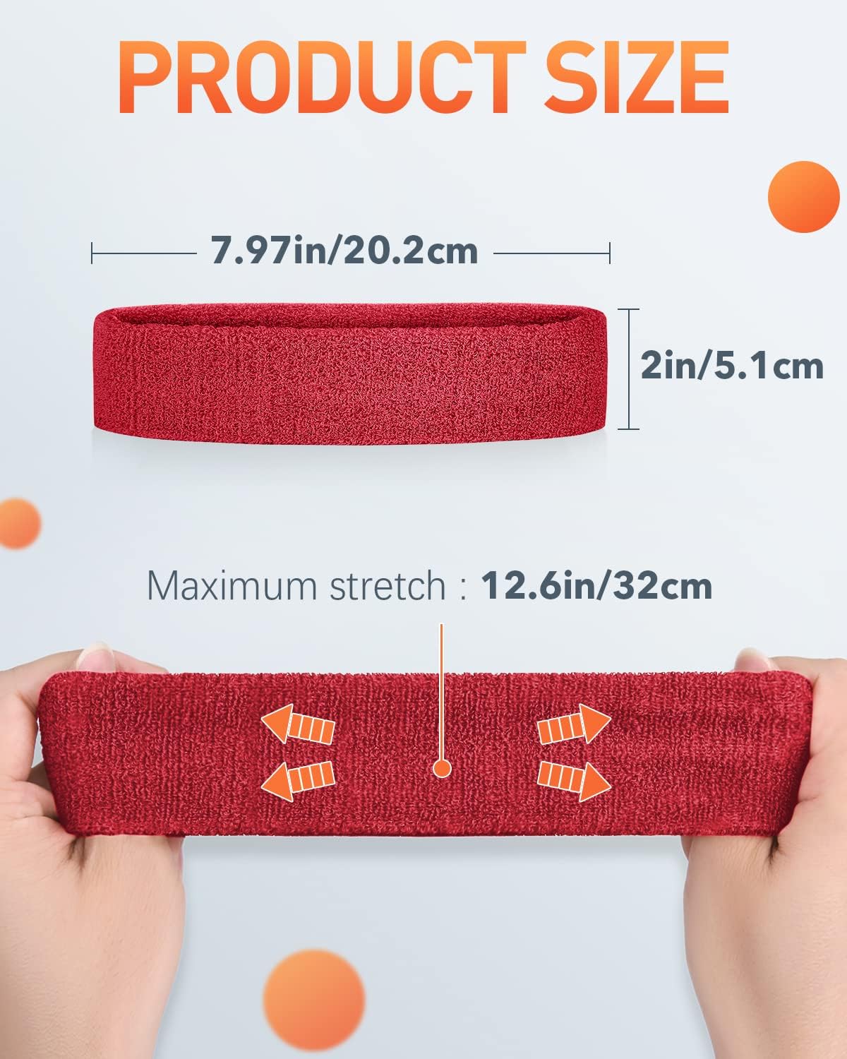 Tanluhu Sweatbands Sport Headbands for Working Out, Execise, Tennis, Basketball, Running - Terry Cloth Athletic Sweat Cotton Headband Outdoor for Men & Women