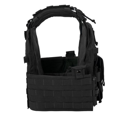 ULIONTAC Tactical Chest Training Clothing Suit with Quick Release Buckle Rig Mag Pouch ROC System Laser Cutting Adjustable (BK)