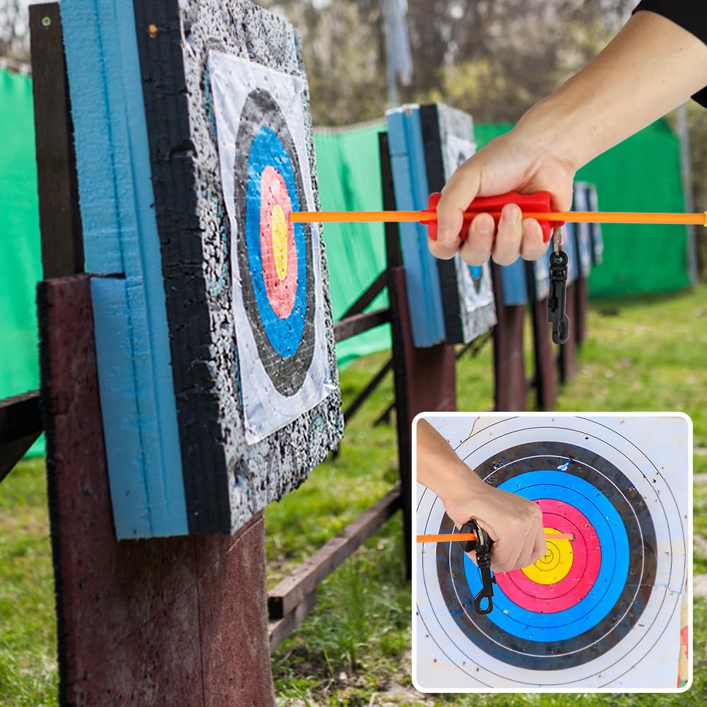 AHOSOUTLY Archery Arrow Puller Target Remover Gripper with Hanging Buckle,Anti Slip Pull Out Arrow Tool and Protect Palms Orange