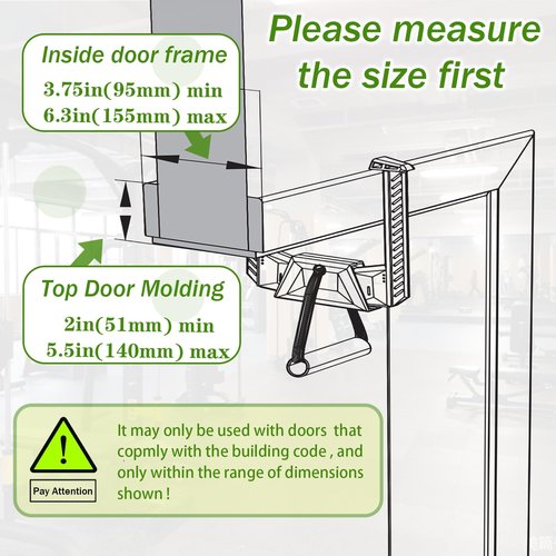 Portable Pull Up Bar,Pull Up Bar Door Frame for Work from Home Fitness.Load bearing capacity exceeding 330lbs