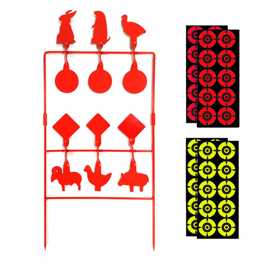 Atflbox Pellet Gun Target Animal Silhouette Heavy Metal Spinner Airgun BB Gun Shooting Target for Outdoor and Backyard, Rated for .177 .20 Caliber
