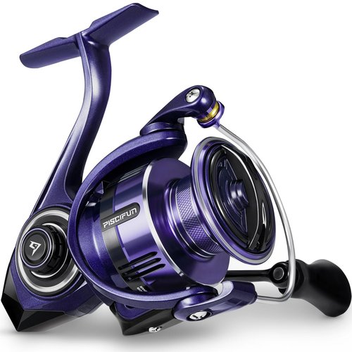Piscifun AlumiX Spinning Reel, Aluminum Spinning Fishing Reel, 26LBs Max Drag, Light to 7.5oz, Carbon Rotor, 10+1 Shielded BB, 6.2:1 Gear Ratio, Smooth Powerful Spinning Reel - 2000