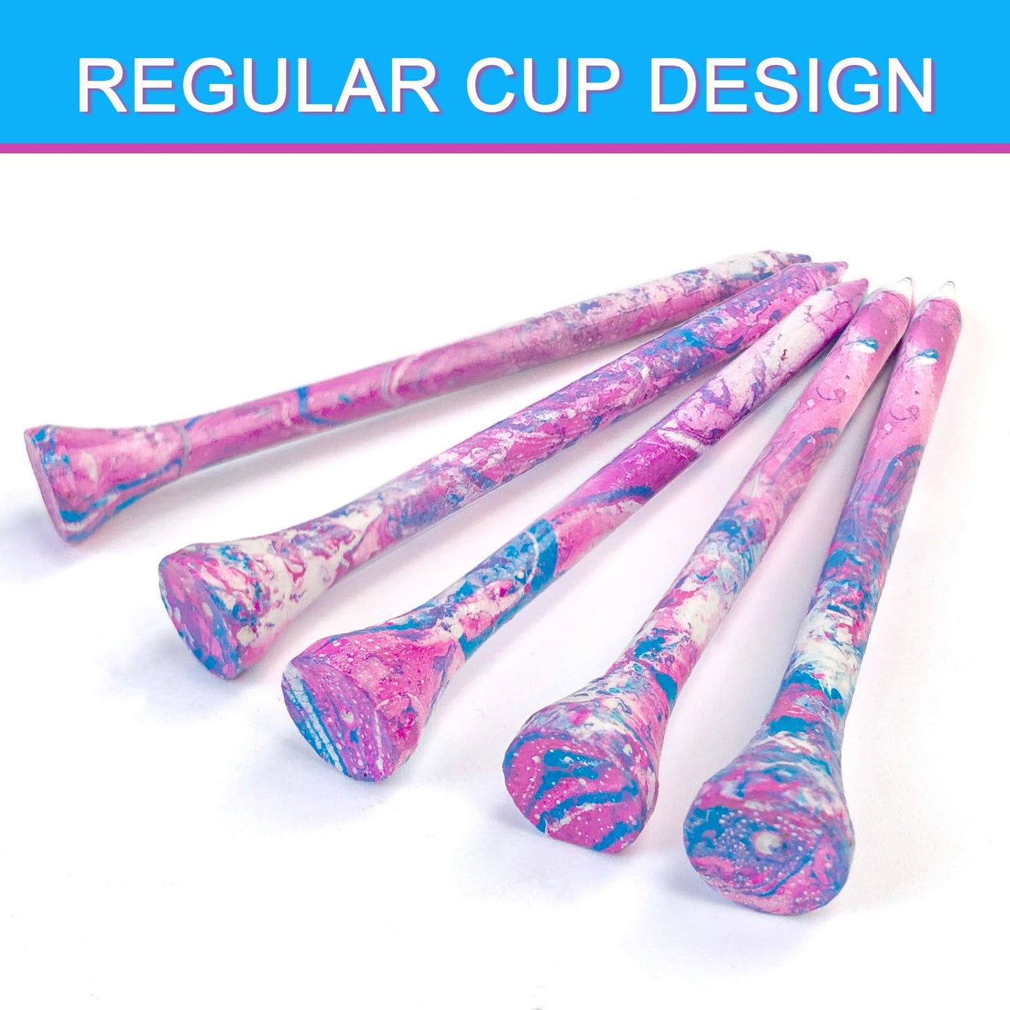 MYKUJA Wood Golf Tees Professional Golf tees 3-1/4 inch Unbreakable, Pink and Blue Golf Tee Pack of 100, Golf Accessories for Women