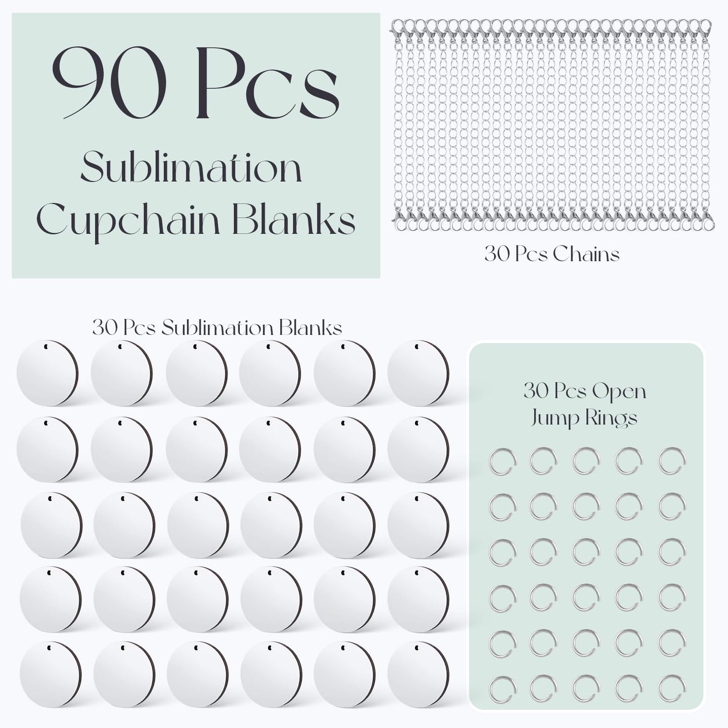 for FACULX 20 Sets Sublimation Letter Charms Accessories for Cup Sublimation Blanks Bulk Personalized Name ID Cup Charm for Tumbler with Chains Jump for RING DIY Crafts